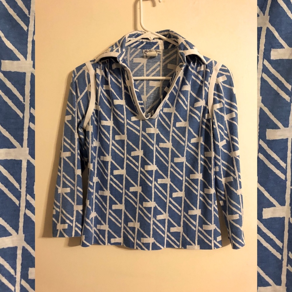 Vintage Blue and White Top